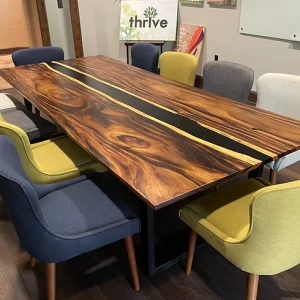 Monkey pod and epoxy conference table