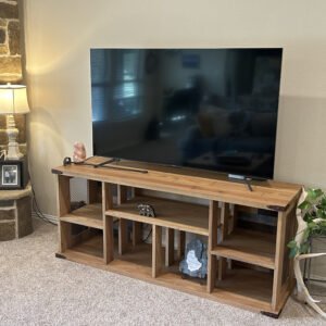 Custom TV stand made of white oak