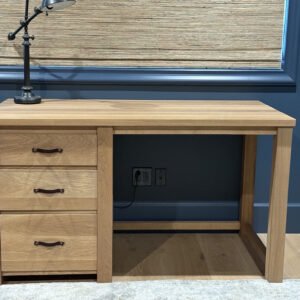 oak custom desk with whitewash finish