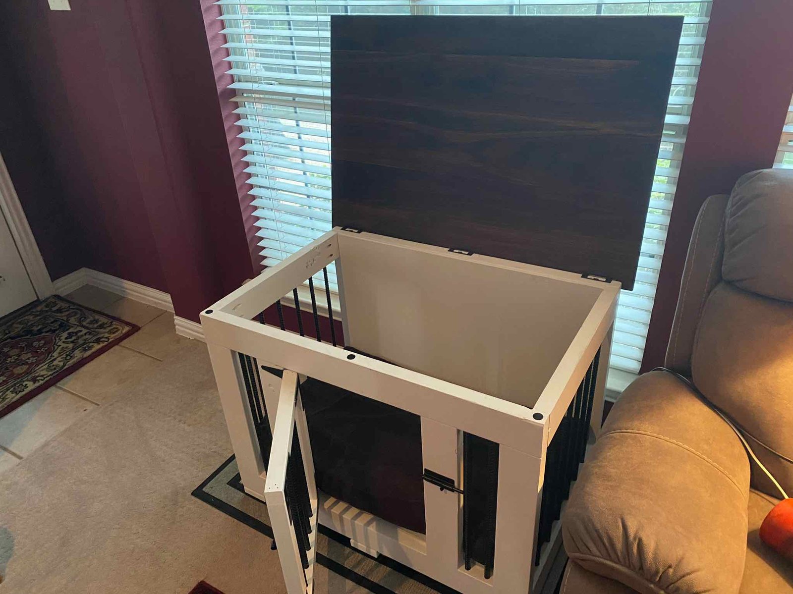 Oak and Walnut Dog Kennel