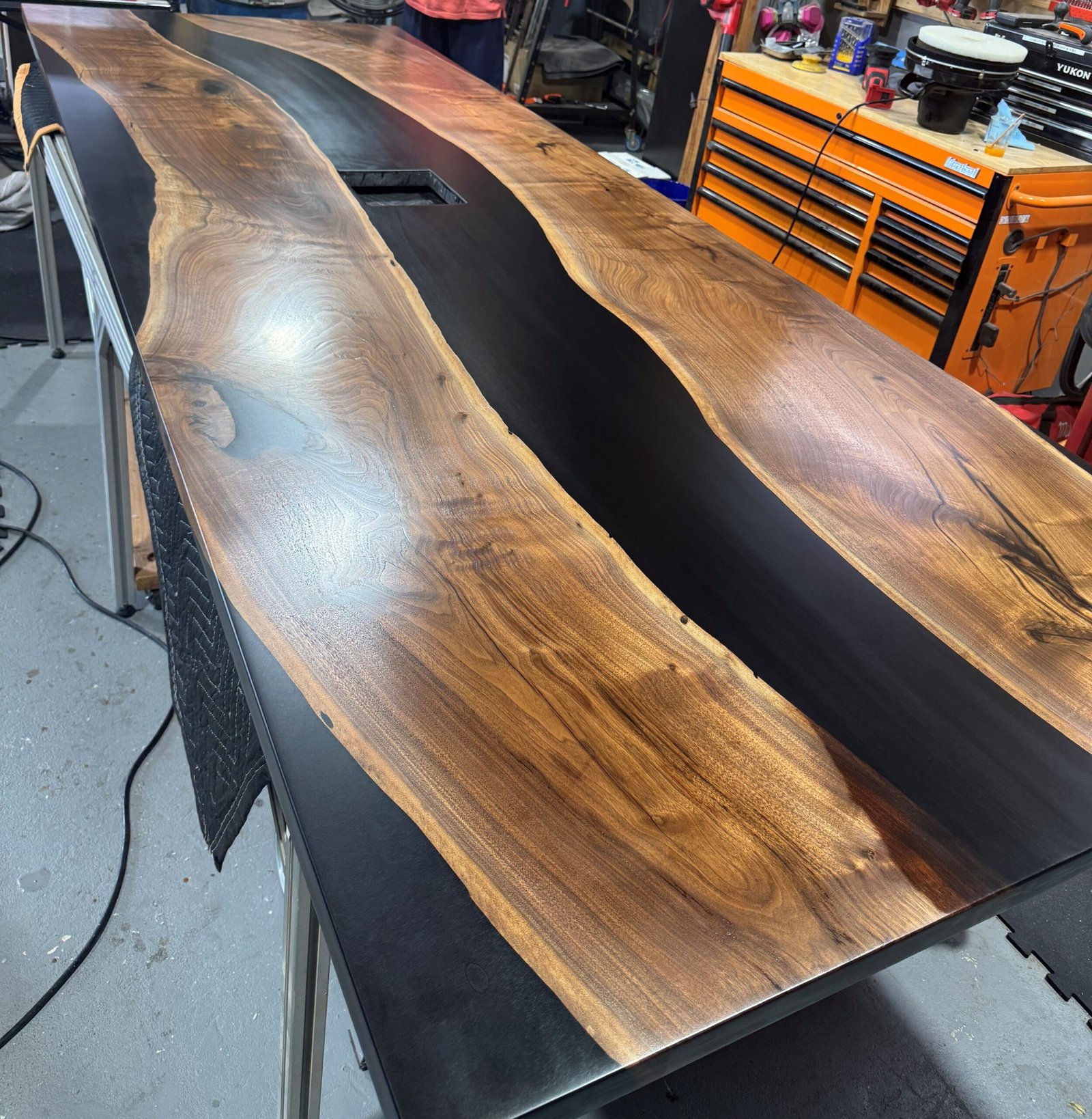 Black Walnut and Epoxy Conference Table